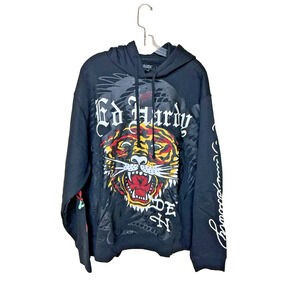 *NWT ED HARDY Black Tiger Dagger Hoody Size 2XL